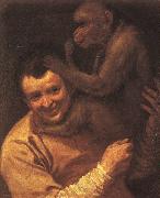 A Man with a Monkey